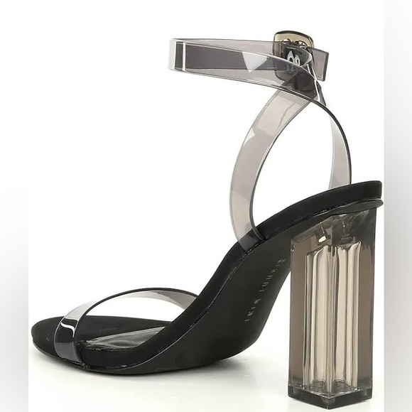 Gianni Bini Liyra Clear Ankle Strap Block Heel Sandals Smoke Size 9 - Picture 11 of 11